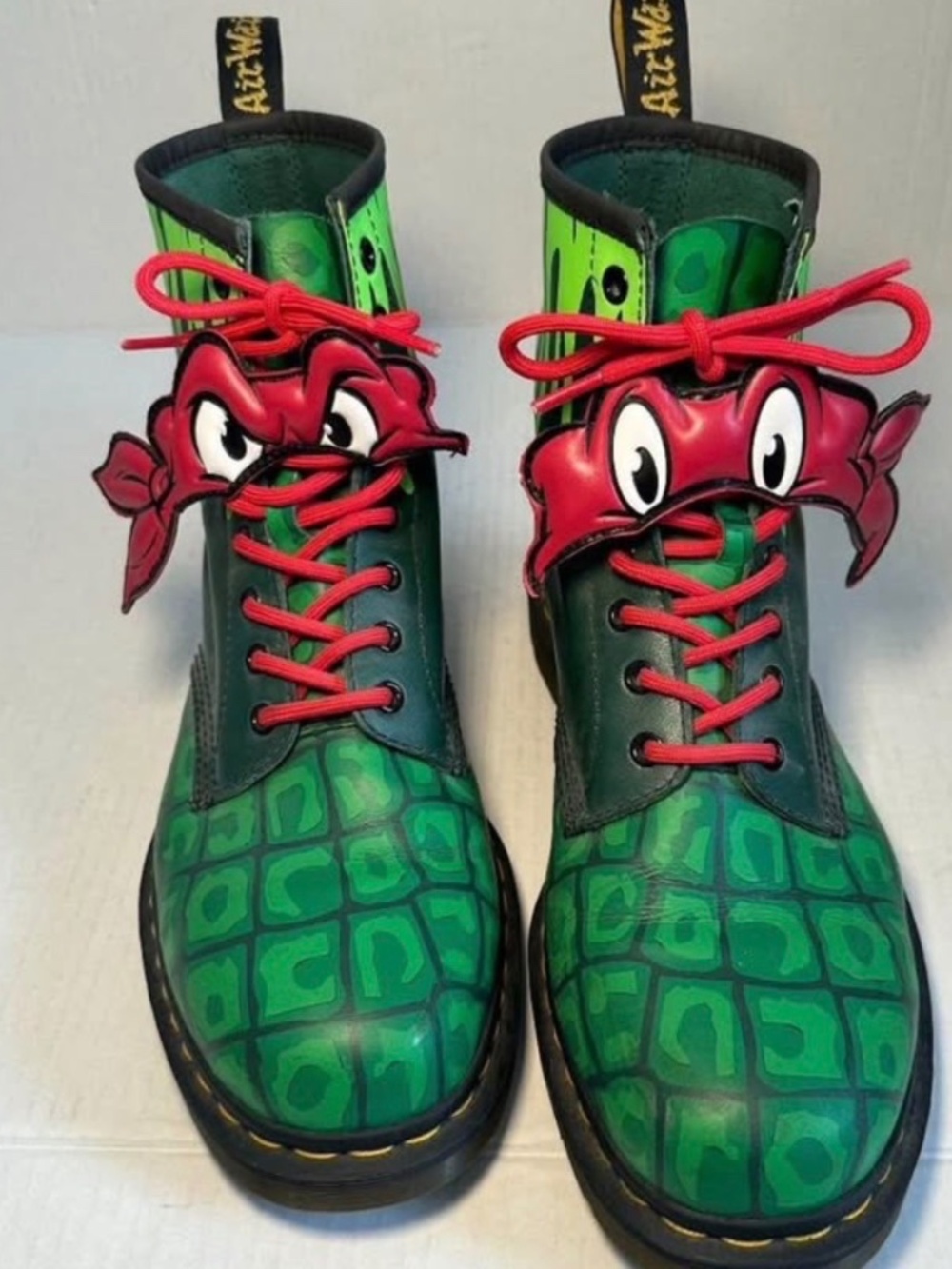 Rare Dr Martens 1460 Raph red Turtle Ninja green DMs boots